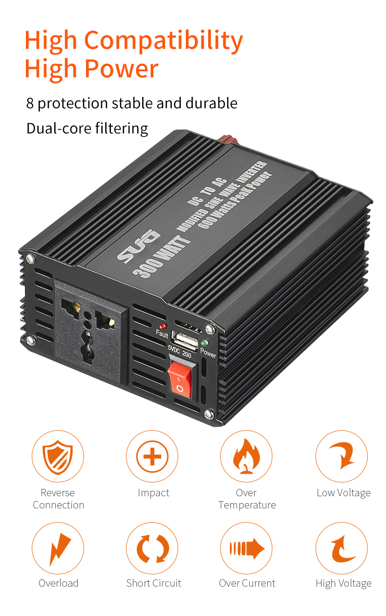 300 Watt Modified Sine Wave Inverter 12V 220V Car Power Inverter
