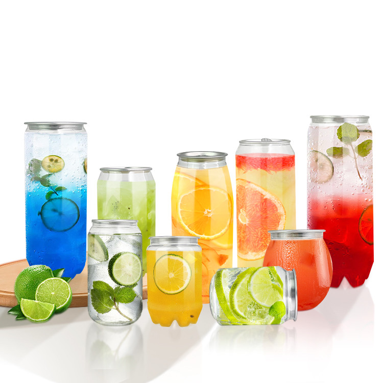 FDA Approved Clear PET Cylindrical Container With Aluminum Lid