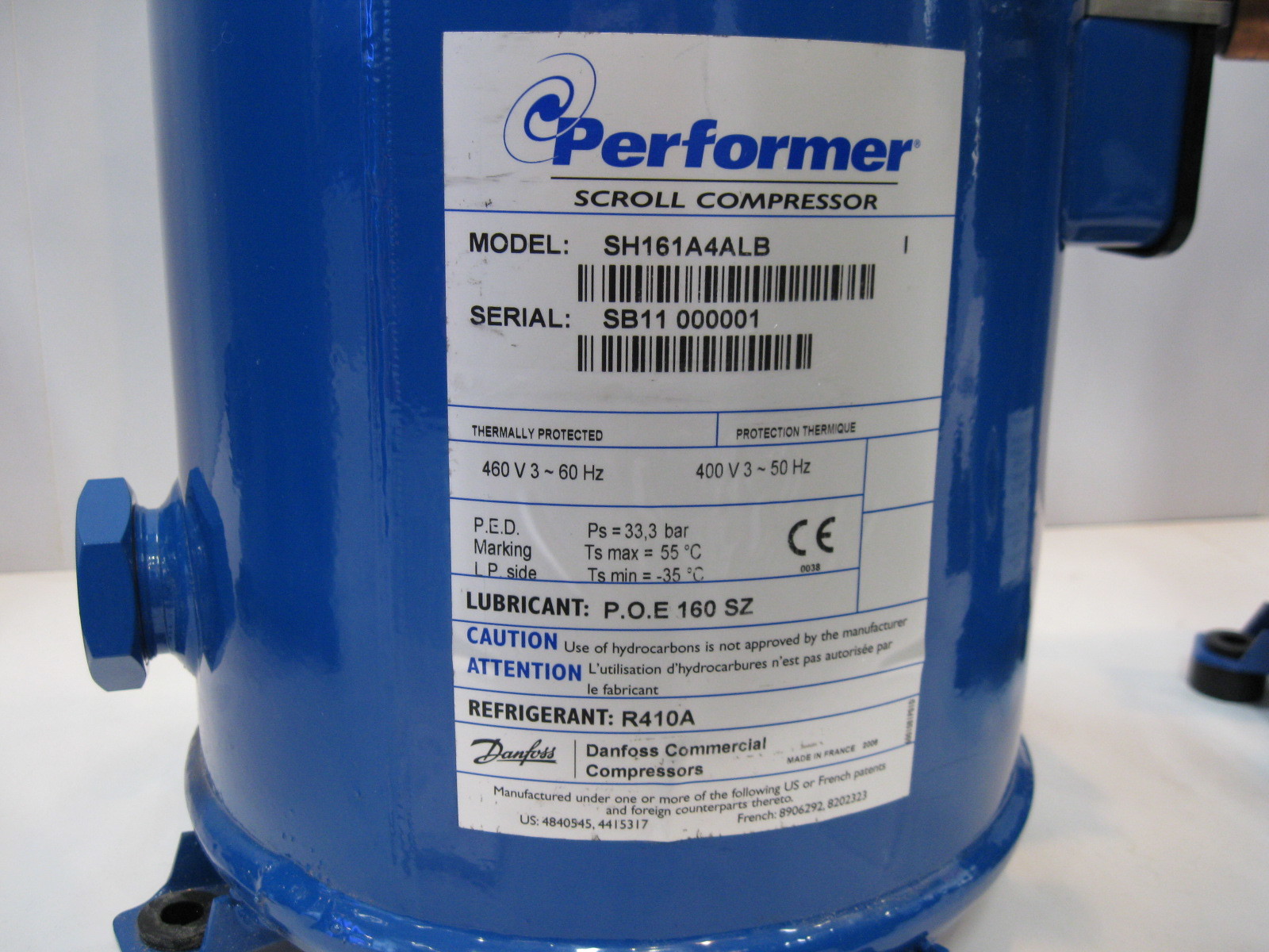 SM084S3VC 7HP Refrigeration Scroll Compressor SM084-3VM R22 Refrigerant