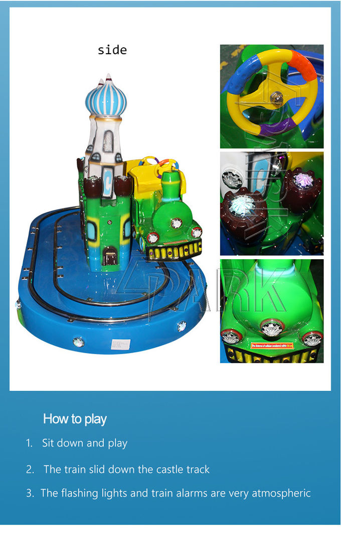 Round Castle Kiddie Ride Train Game Machine For Amusement Park 300W