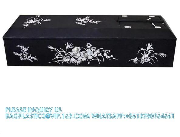 Dome Shape Cloth Decoration Wood Coffin Funeral Supplies Wood Burial Coffin