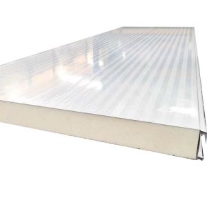 China Warehouse White Insulated PU Sandwich Roof Panel With Seamless Connection on sale
