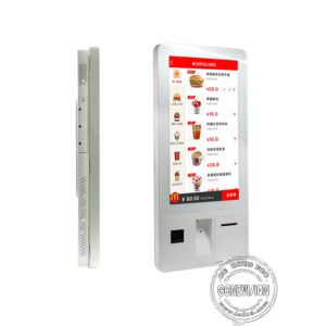 Floor Standing Touch Screen Digital Signage Self Service Payment Kiosk With POS