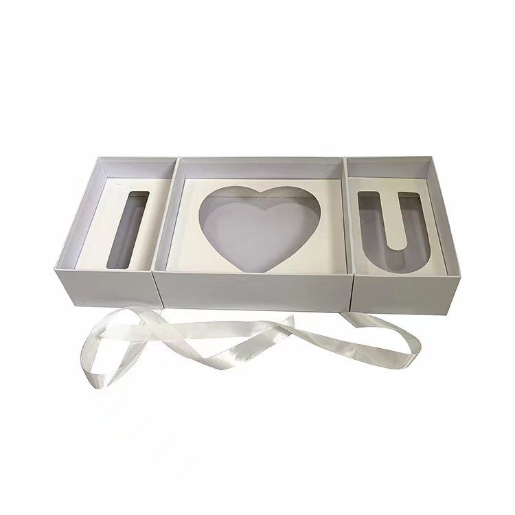 Reusable Flower Valentines Gift Box , Collapsible Cardboard Wedding Box