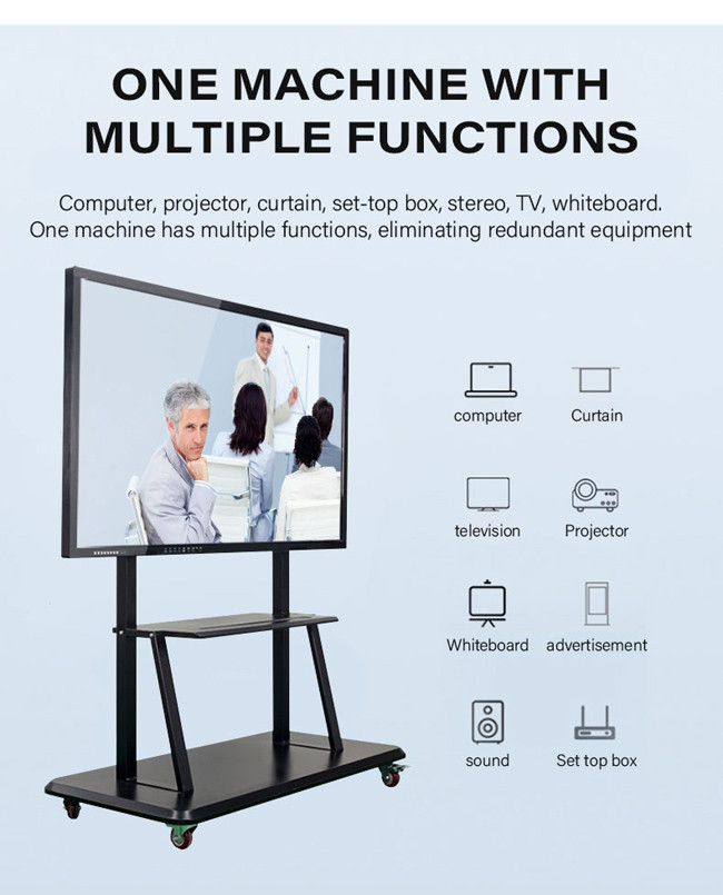 75 Inch Interactive Flat Panel 8ms Smart Board For Classroom