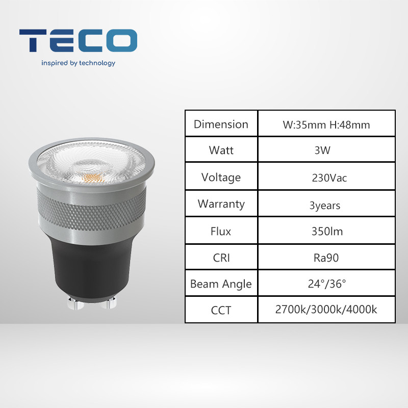 Mini GU10 LED Spotlight Bulb 3000k Warm White Small Size 24 Degree High Voltage 230v Led Bulb