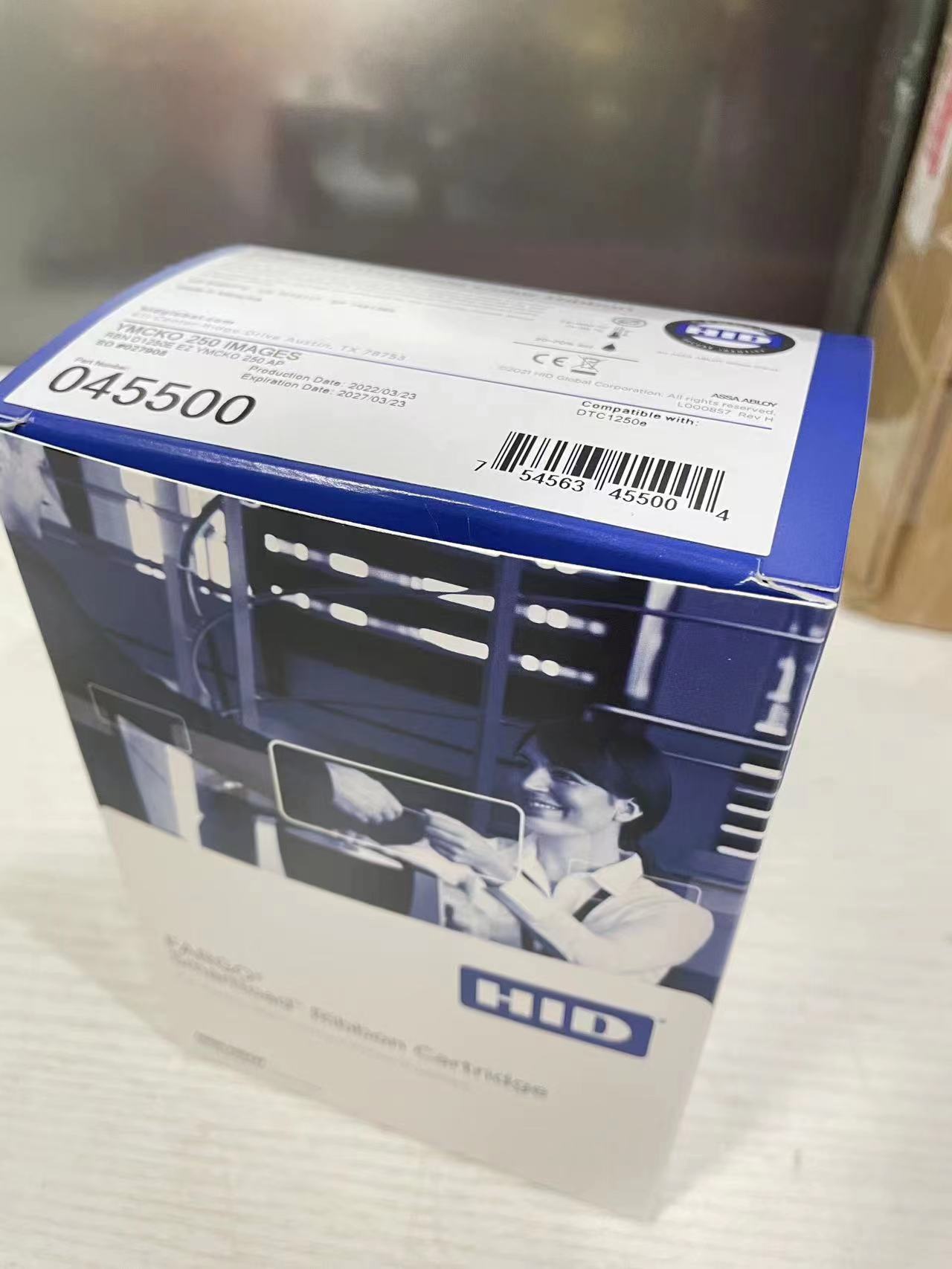 Original 045500 YMCK Ribbon for DTC1250e Business ID IC Card Printer Performance