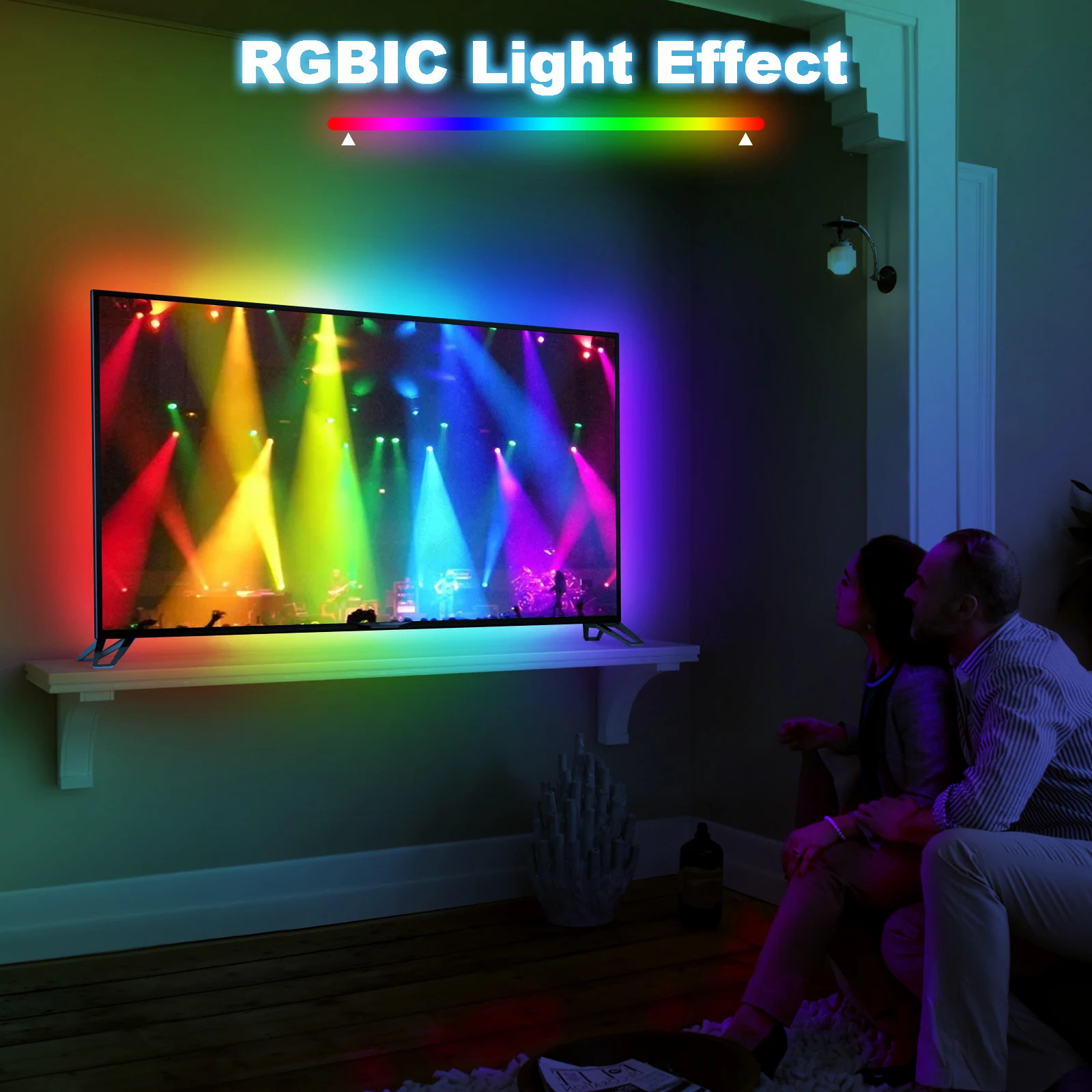 4m 75" - 85" Tv LED Backlights TV Strip Lights With HDMI 2.0 Sync Box Sync With TV And Music 4K HDR Support HDMI Strip