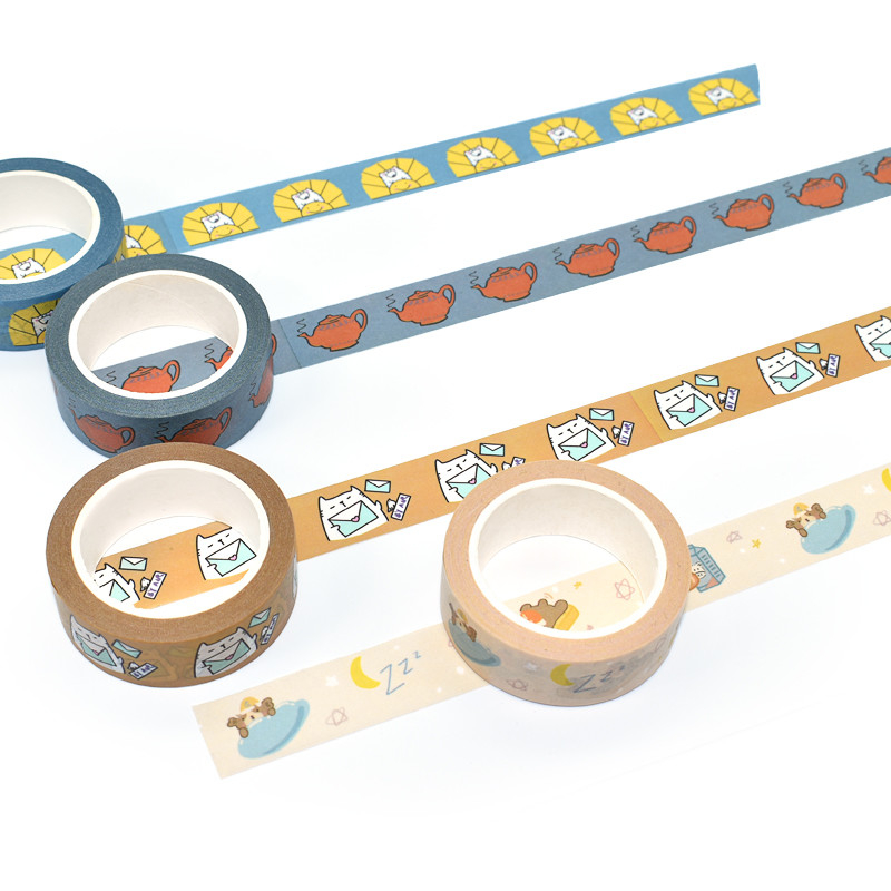 Custom Printed Kawaii Japanese Washi Paper Waterproof Single Sid Masking Tape
