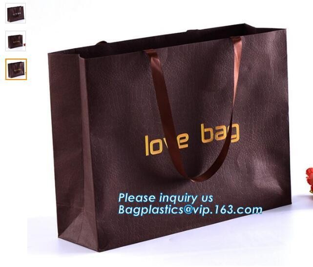 Luxury paper bags with handles Different Sizes,250gsm art paper shopping carrier bag custom printing with handle rope