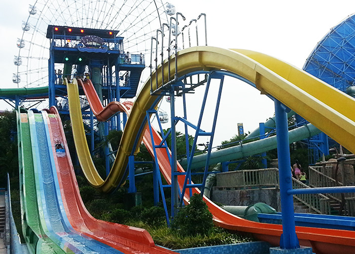 Commercial Young Adult High Speed Water Slide Racing With Mat