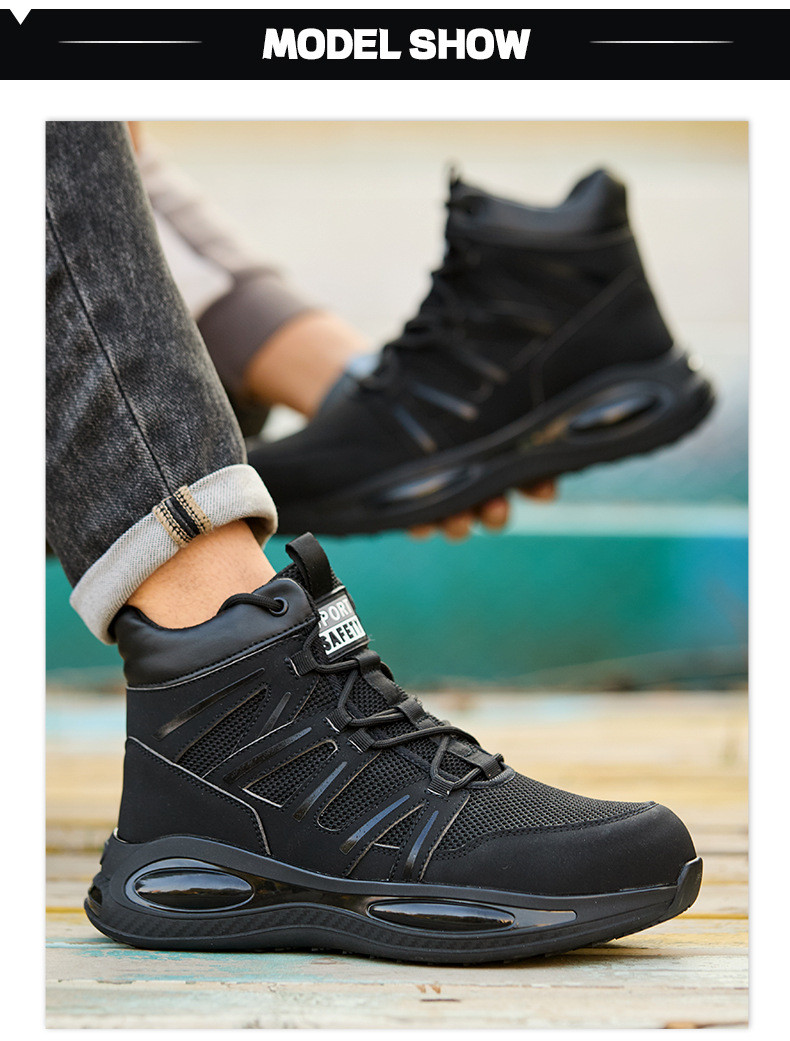 Kevlar Air-cushioned Sole Work Shoes Ultimate Safety Boots for Security Work