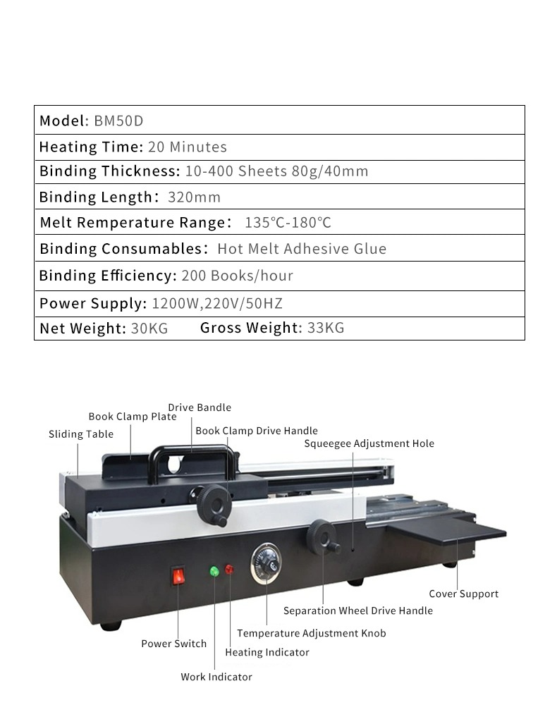 Desktop A4 Book Binding Machine Hot Melt Glue For Professional Results