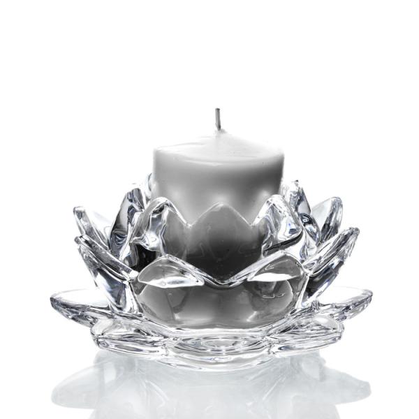Flowers Candle Holder Lead Free Crystal Glass Clear Creative Party Celebration