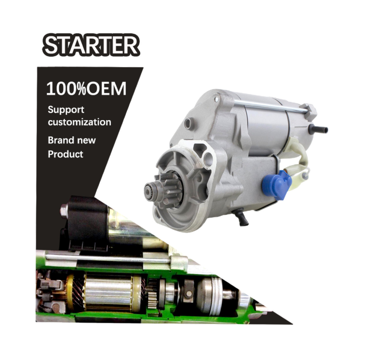 12V 9T CW STARTER 1946063011, 1946063012, 1946063013 19460-63011, 19460-63012, 19460-63013 228000-6950, 228000-6951