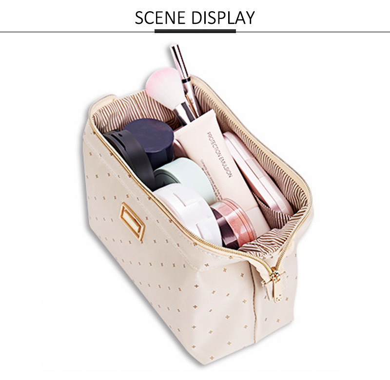 Waterproof Fashion Black Polyester Cosmetic Bag