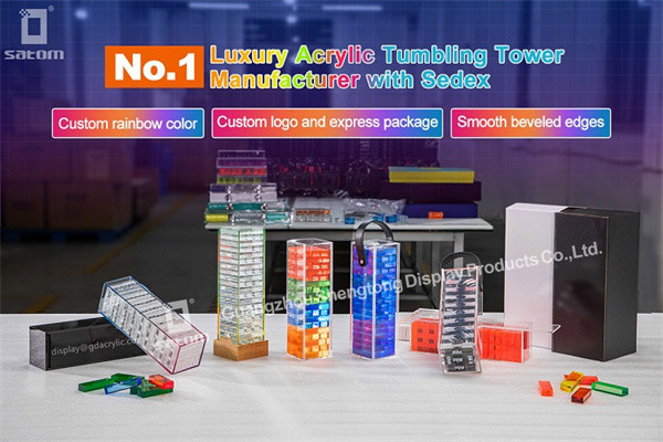 Luxury Colorful Tabletop Game Party Tumbling Tower Blocks Acrylic Tumbling Tower