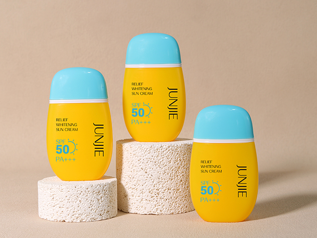 50ml Empty Sunscreen Bottles Ellipse Lotion Plastic Bottle Matte With Custom Logo