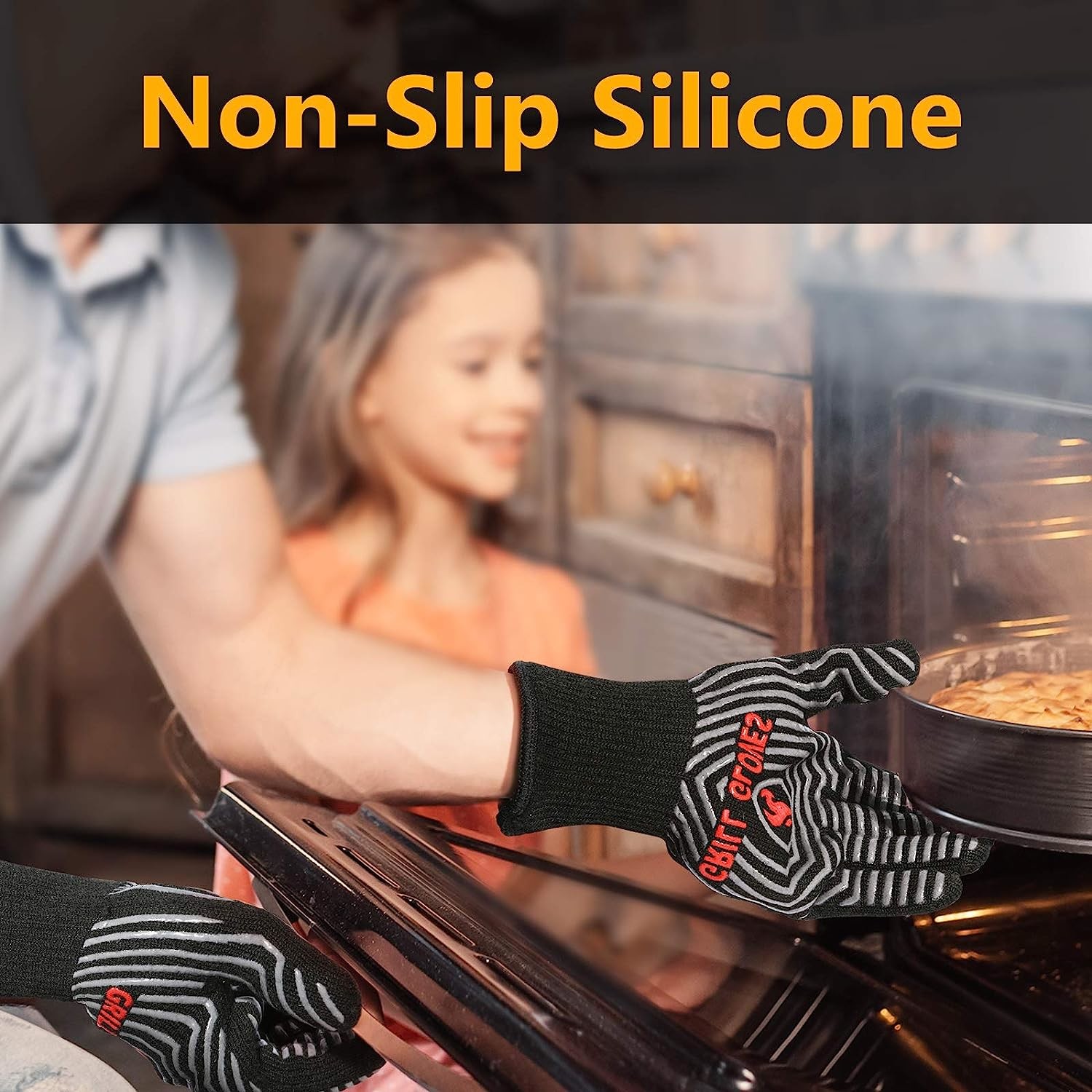 Cotton Road Safety Products Foldable Retractable Silicone Bbq Gloves