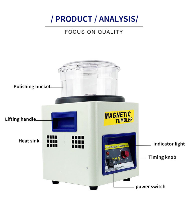 KT-185 Magnetic Tumbler Polishing Machine Jewelry Polisher Finishing 220V/110V
