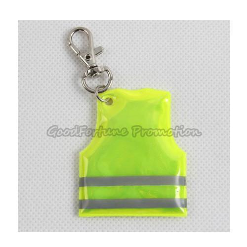 promotion printed logo Eco pvc reflective vest traffic safety item keychain