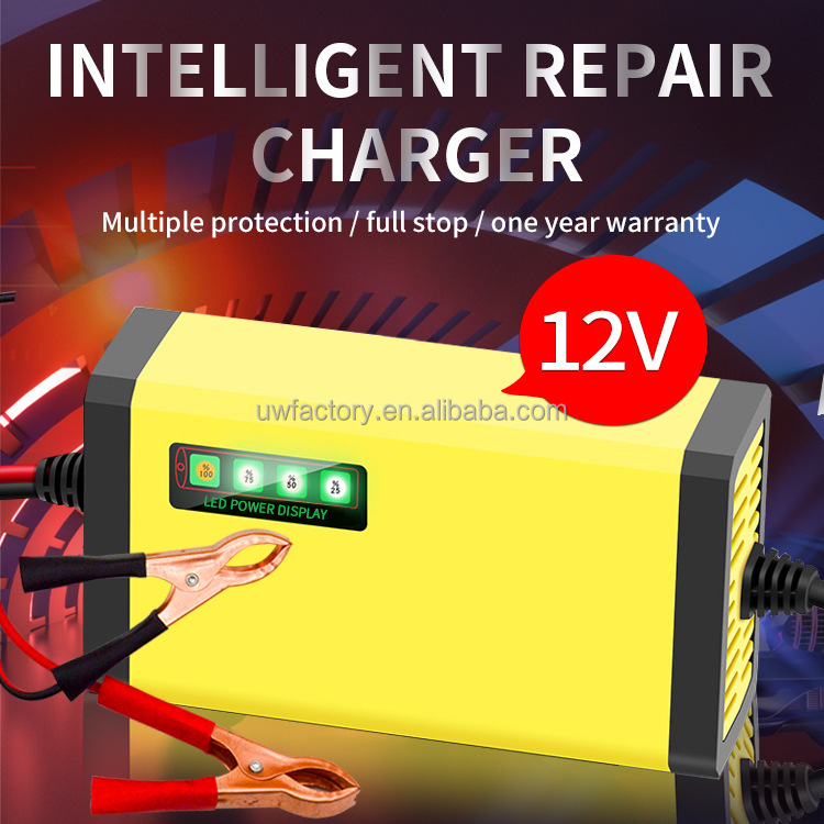 12V/24V 3-Stage Smart Motorcycle Battery Charger with Overcurrent Protection at Affordable