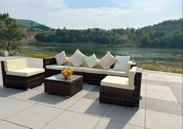 Outdoor Indoor PE Rattan Sofa With Side Sofa , Middle Sofa , Ottoman , Coffee