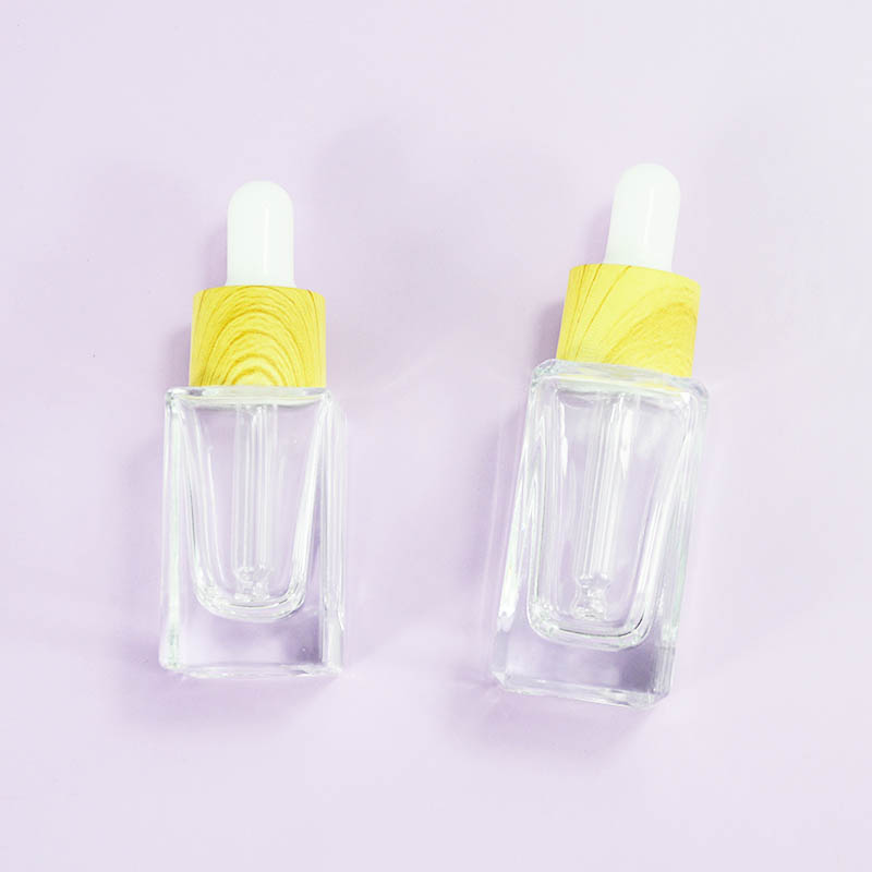 Silk-screen Printing 10ml 15ml Glass Packaging Square Shape Bottle for Hair Essential Oil