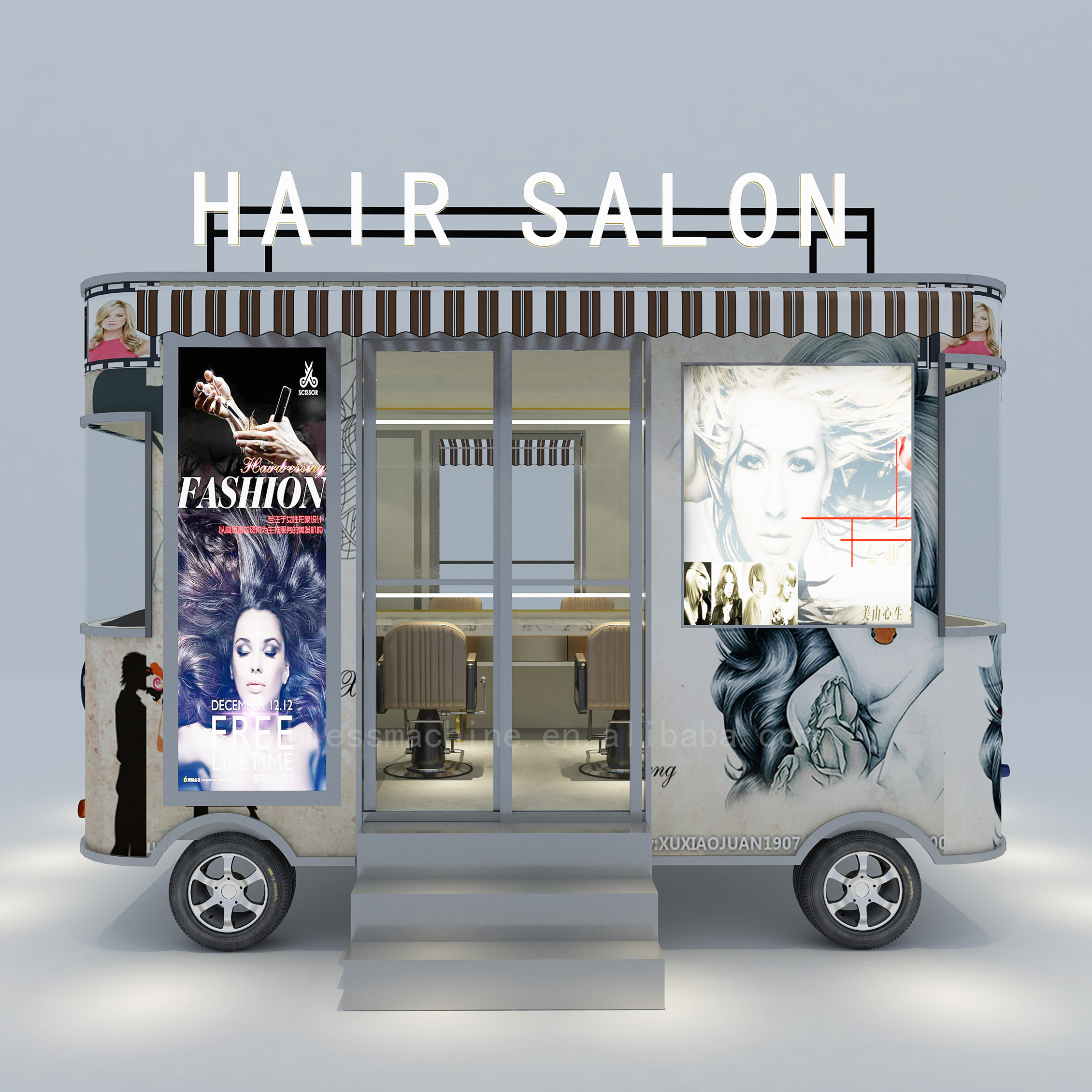 85kms per hr Machinery Function Leisure Fast Food Equipment Mobile Catering Van Trailer