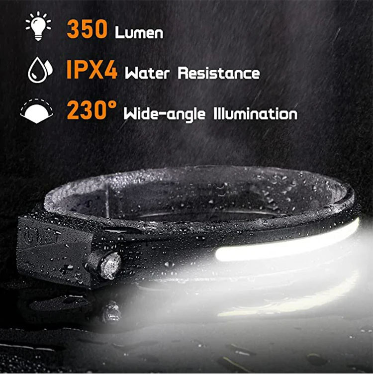 USB Motion Sensor Head Torch Outdoor Working Light 10000 Hours Lifespan