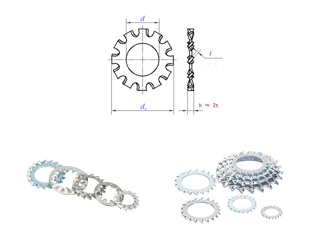 Smooth Surface Spring Lock Washer 4.2 Mm - 35.5 Mm Serrated Flat Washer