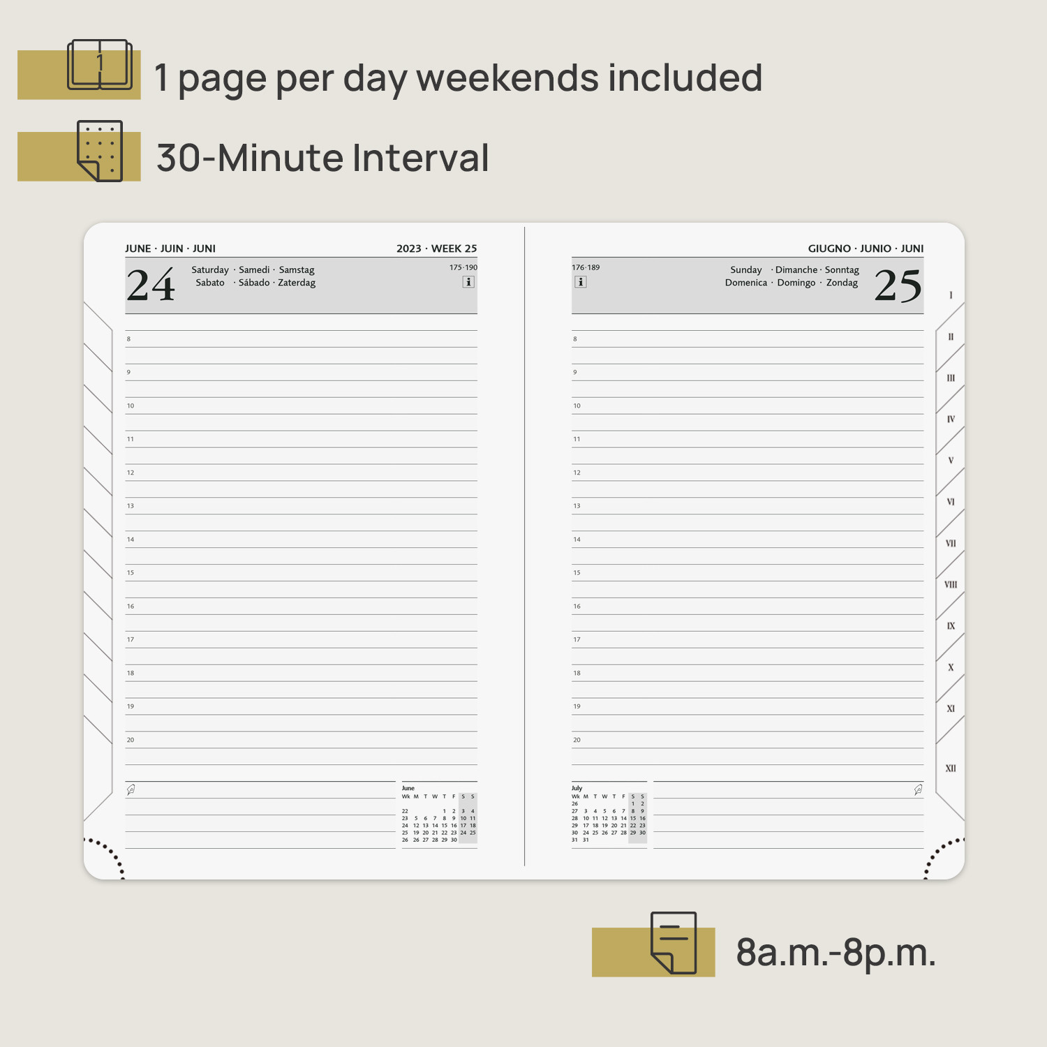 2023 Pink Daily Schedule Monthly Weekly Planner 80gsm Paper A5 Agenda