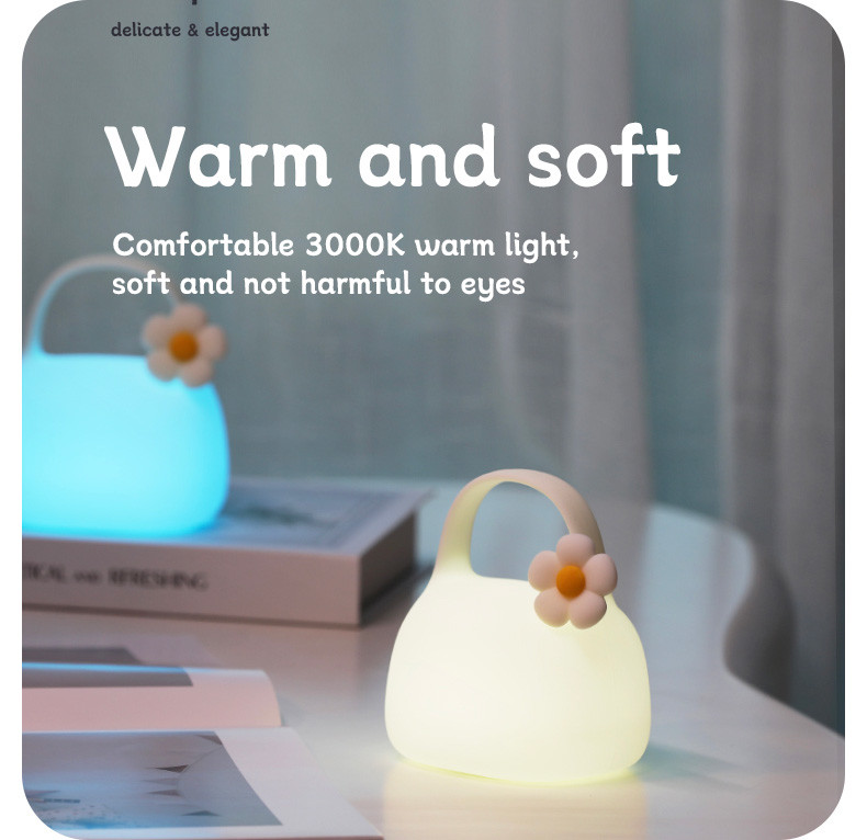 Custom Logo Portable Clapping Touch Control LED Night Light New Design Birthday Gift Bedroom Silicone Atmosphere USB Rechargeable