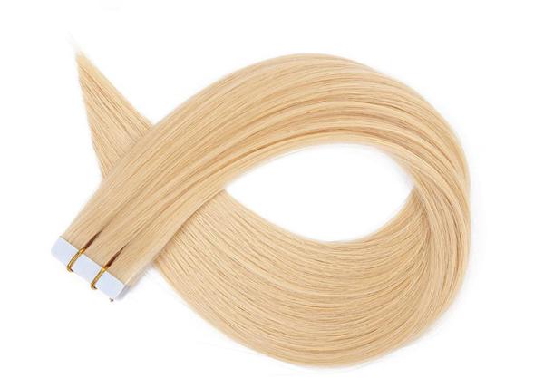 Straight Gold Tape In Human Hair Extensions , Malaysian 24 Inch Tape In