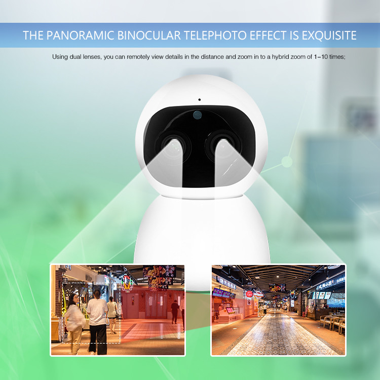 ABS Material Indoor Home Security Cctv Camera with Binocular lens Night Vision