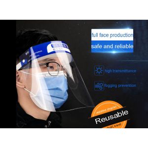 Clear plastic transparent protective face shield masks with sponge