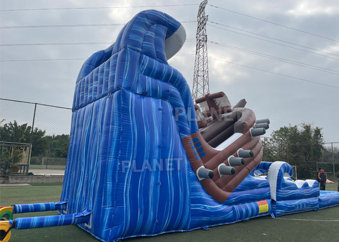 Water Park Inflatable Water Slide With Double Lane Pool