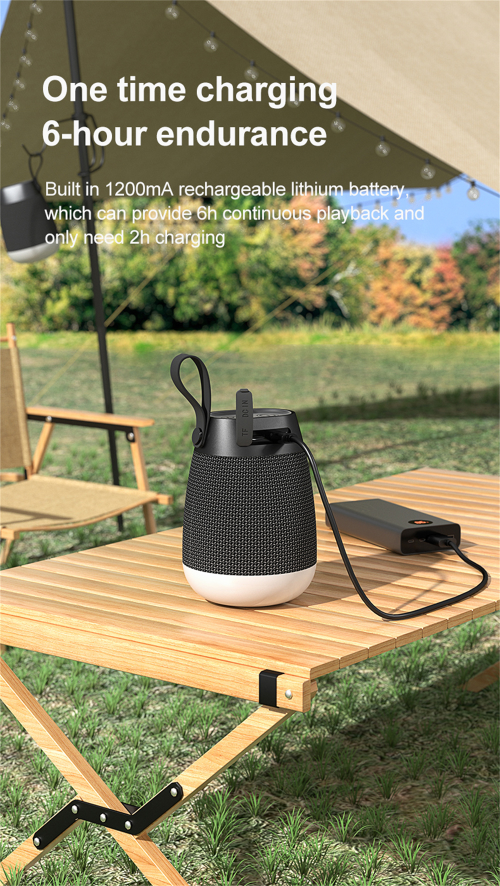 Experience Audio with this Wireless Speaker Heavy Bass Low Tone and Waterproof Fabric