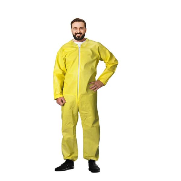 Type 3 Yellow Disposable Protective Coverall 6XL Chemical Protective Ppe Suit