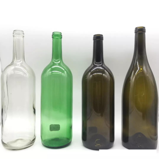 Collar Material Glass 750ml Olive Green Glass Bordeaux Wine Bottles Popular Pick