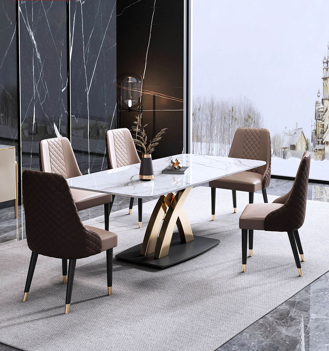 OEM Black Dining Table Marble Onyx Modern Furniture