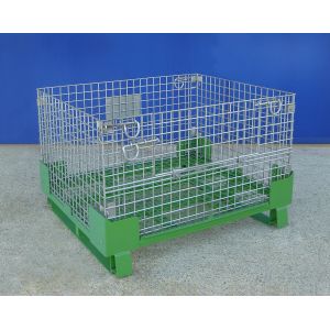 4 Layers Stackable Warehouse Wire Container Steel Mesh Cage CE Certificated