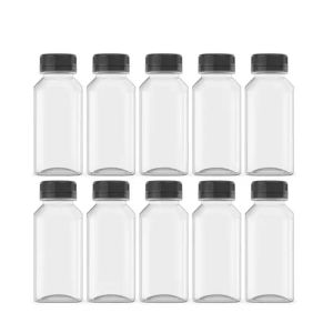China Square Disposable Pet Juice Bottles with Aluminum Cap and Transparent / Custom Color Options on sale