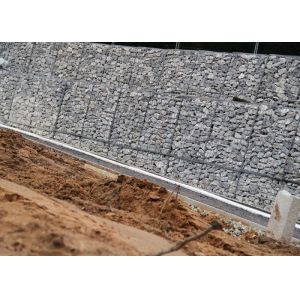 Five Twist Galvanized Gabion Mesh 10x12cm 4x1x1m Straight Twist Weaving