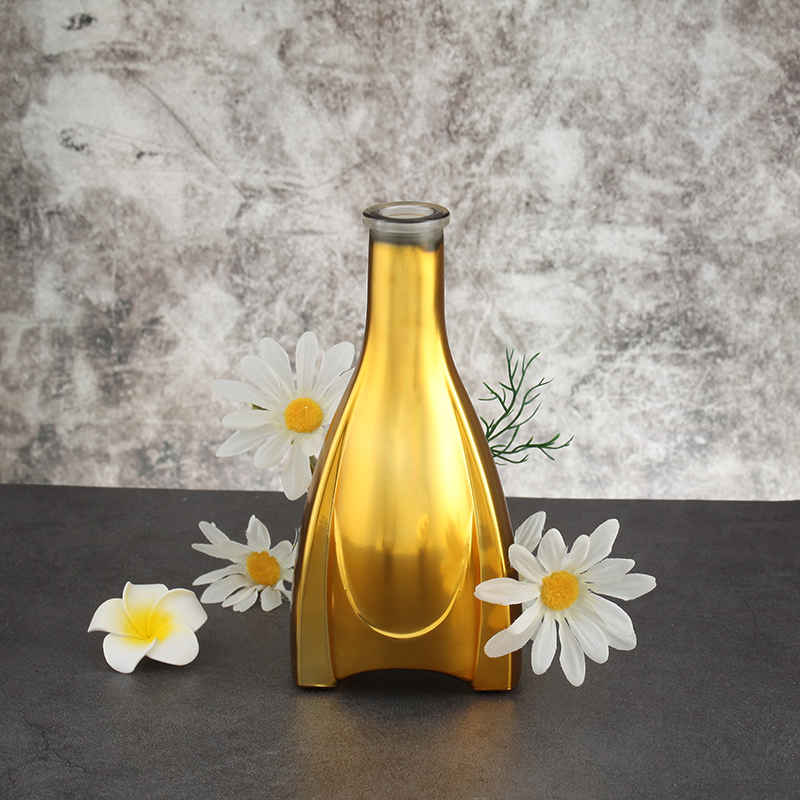Industrial Beverage Custom Electroplated 750ml 500ml Glass Bottle for Brandy Vodka