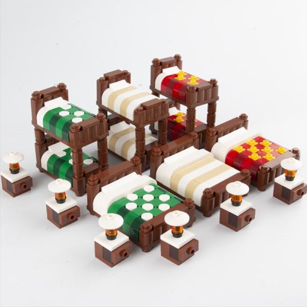 Diy city accessories decoration bricks home bedroom furniture bunk bed building