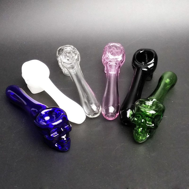 Small Pyrex Hookah Pipe , Straight Smooking Water Pipe 4mm Thick