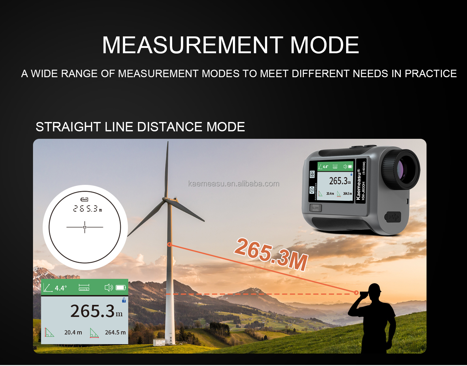 J1200m High Precision Laser Rangefinder Multifunction Device for Real Estate Engineering