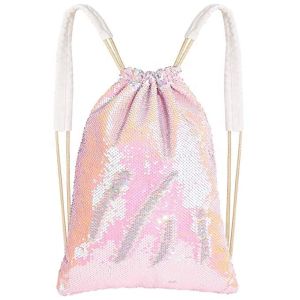 Adjustable Cord Mesh Drawstring Bags , Glitter Drawstring Backpack Secure Inner