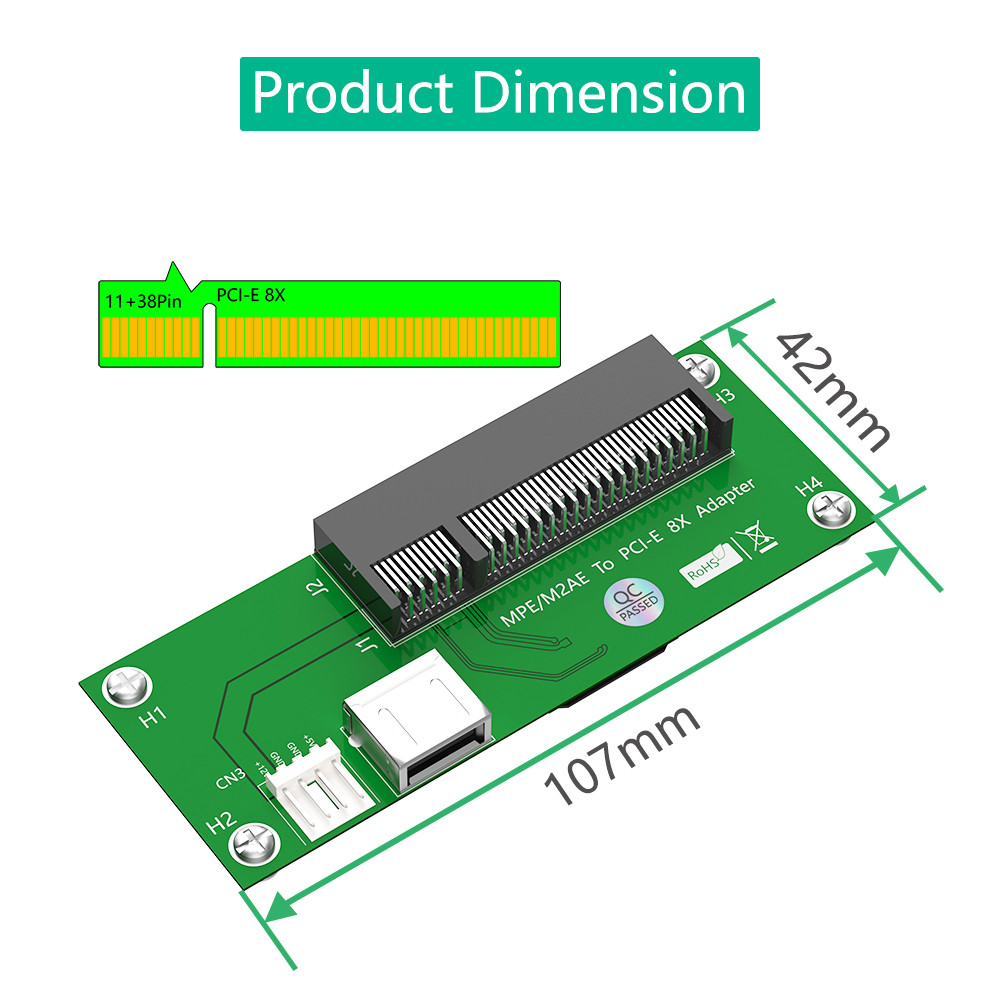 NGFF M.2 Key A/E To PCI-E Express X8 USB Riser Card Cable PCI Port Extender